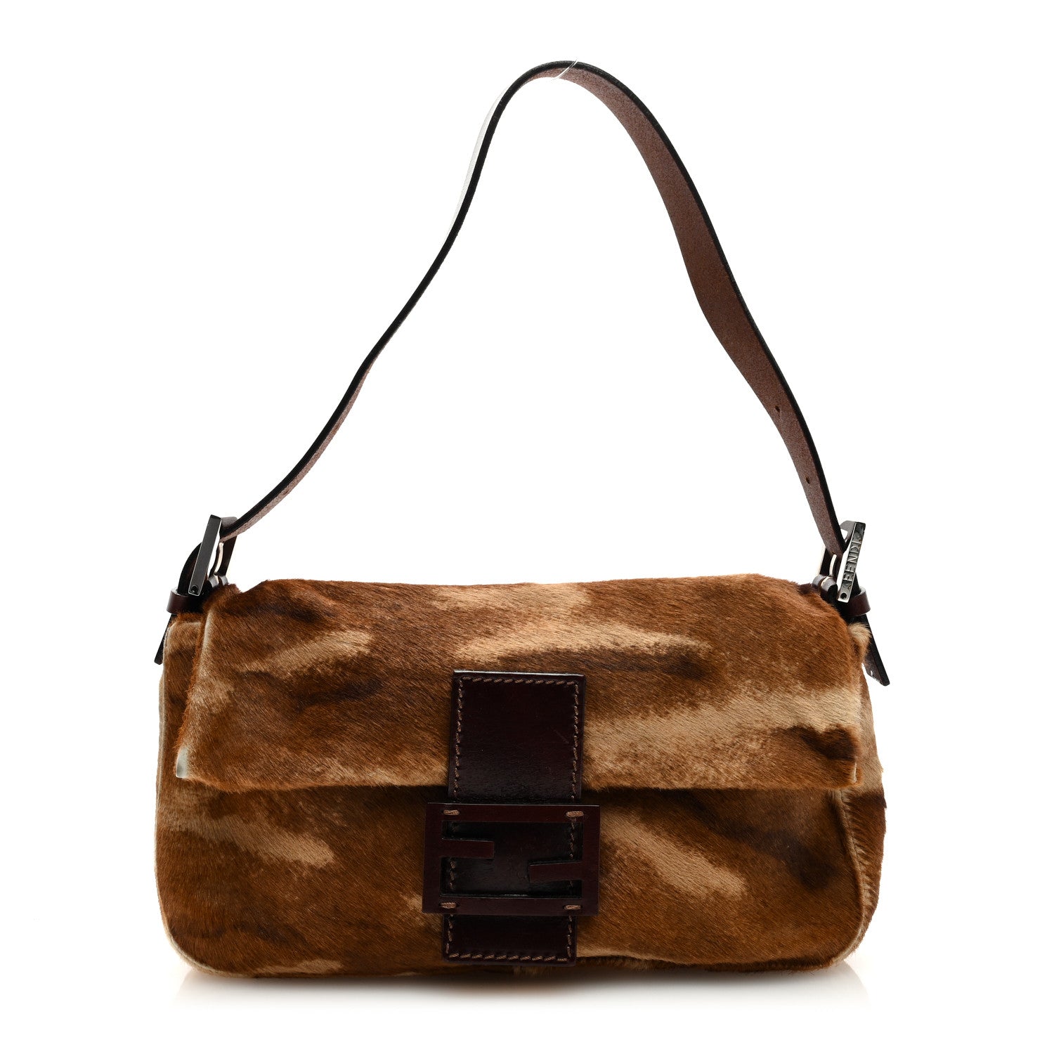 Fendi Calf Hair Zebra Print Baguette Brown 1 of 8