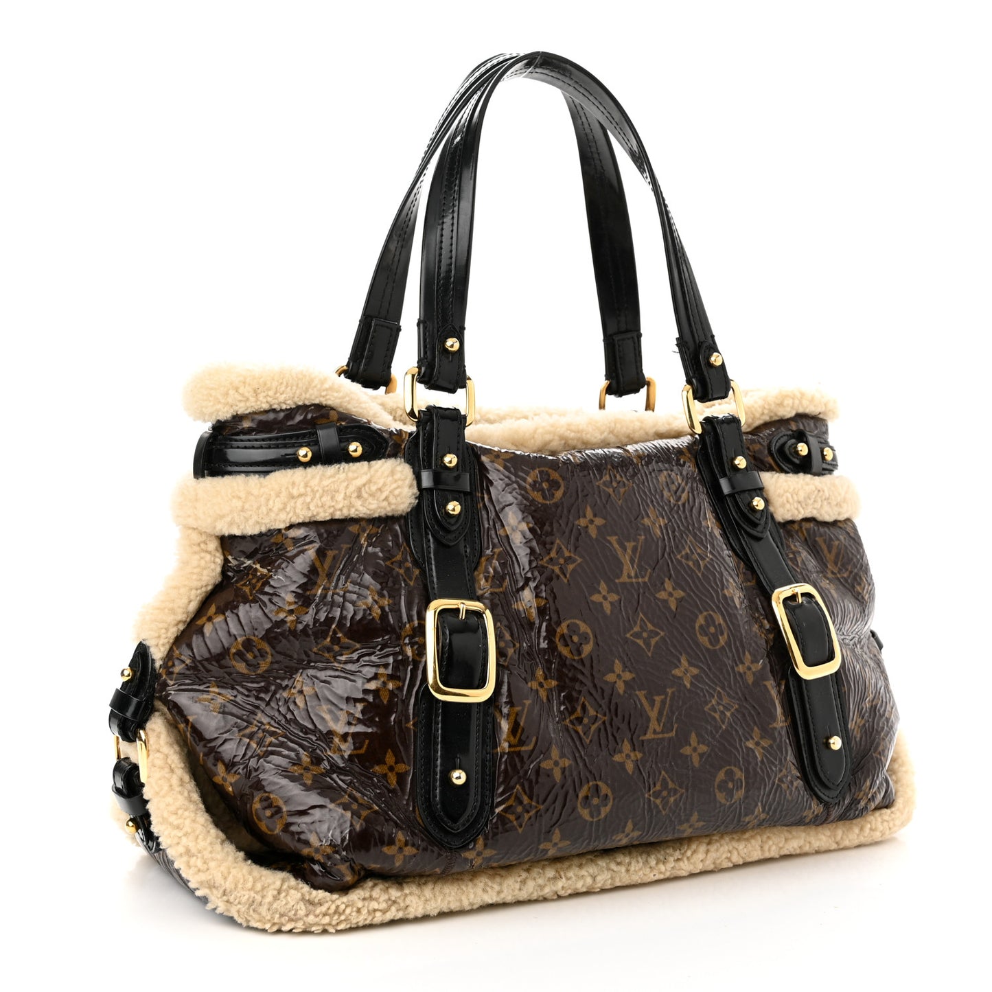 Patent Monogram Shearling Sac Thunder