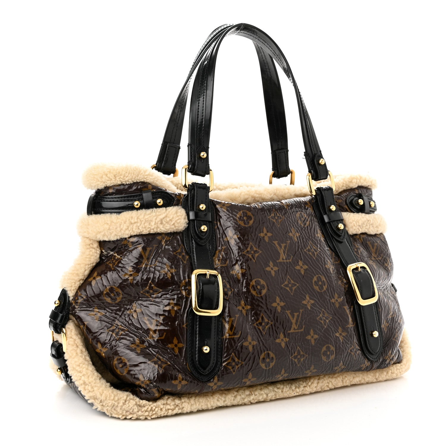 Louis Vuitton Patent Monogram Shearling Sac Thunder 3 of 11