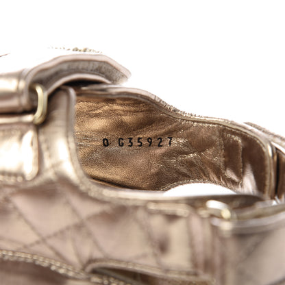 Chanel Iridescent Lambskin Quilted Velcro Dad Sandals 38 Light Bronze 9 of 10