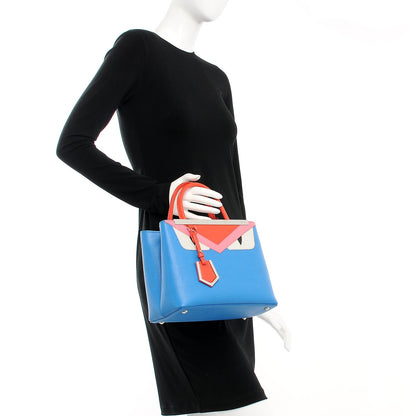 Fendi Vitello Elite Monster Petite 2Jours Tote Blue Royal Papavero Multicolor 3 of 10