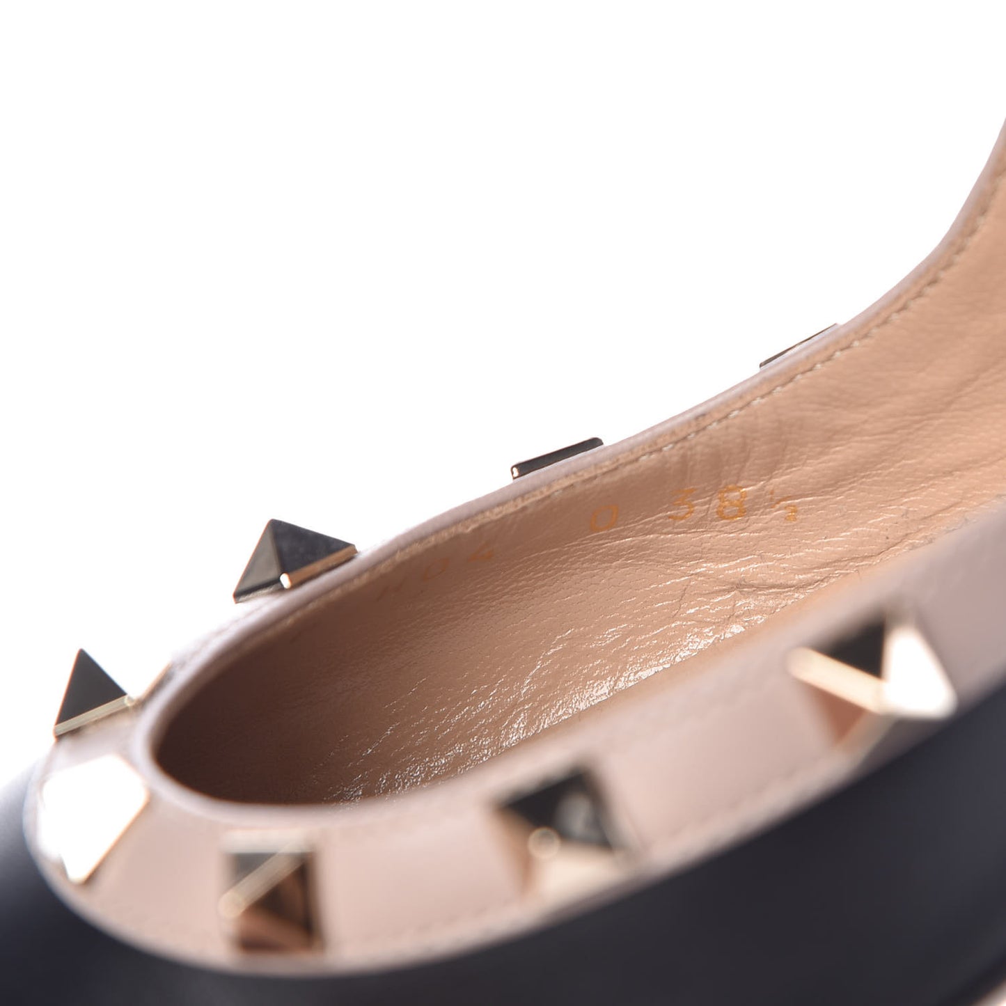 Nappa Rockstud Half D'Orsay Slingback 85mm Pumps 38.5 Black Poudre