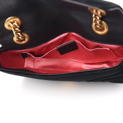 Gucci Velvet Matelasse Mini GG Marmont Shoulder Bag Black 4 of 9