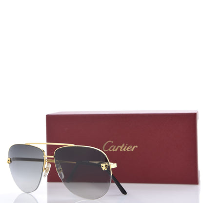 Cartier Santos de Aviator Sunglasses CT0229S Gold Black 8 of 8