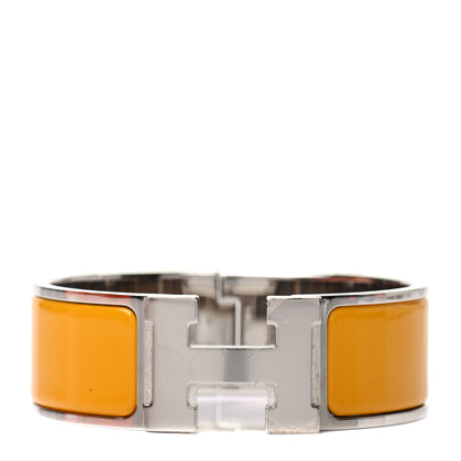 Hermes Enamel Wide Clic Clac H Bracelet PM Jaune Soleil 1 of 5