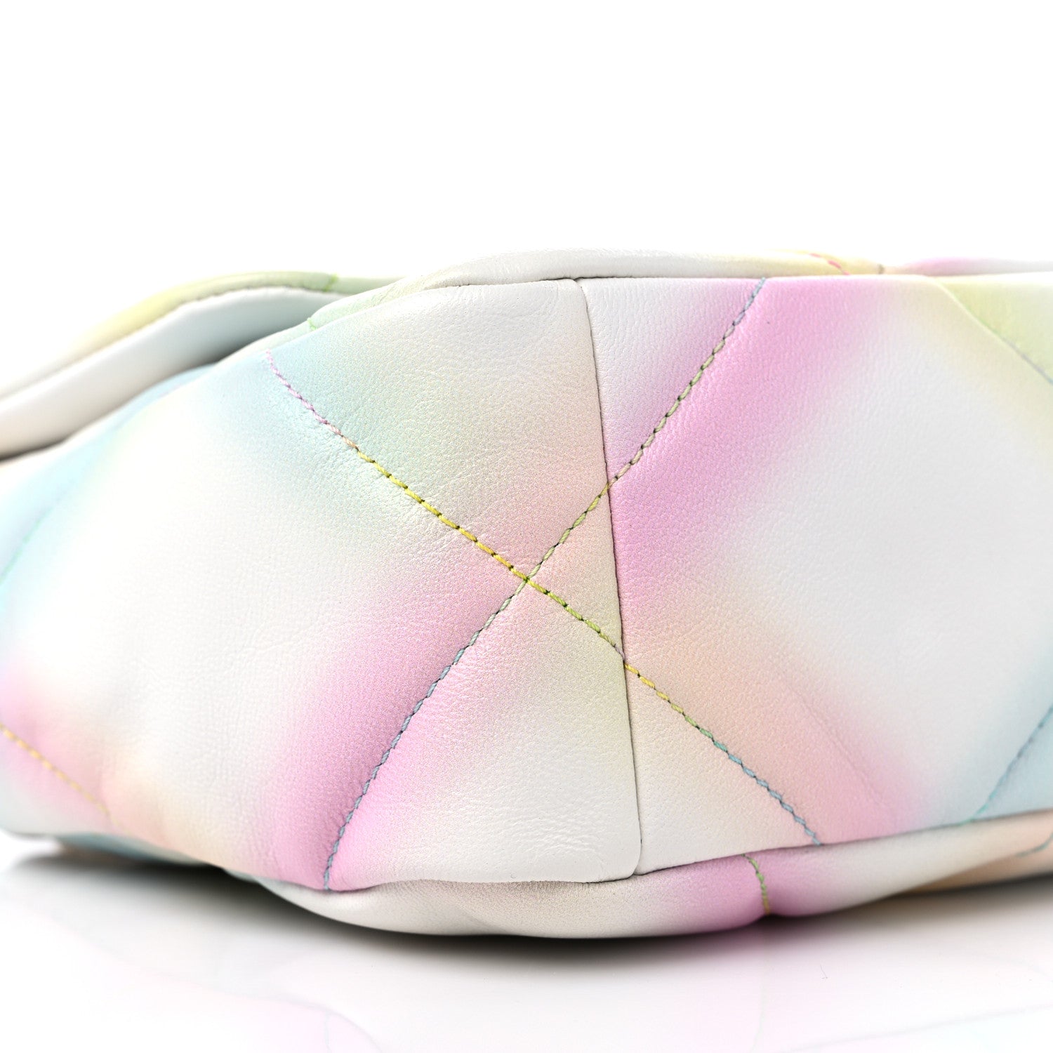Chanel Printed Goatskin Quilted Medium Chanel 19 Flap White Multicolor 8 of 10