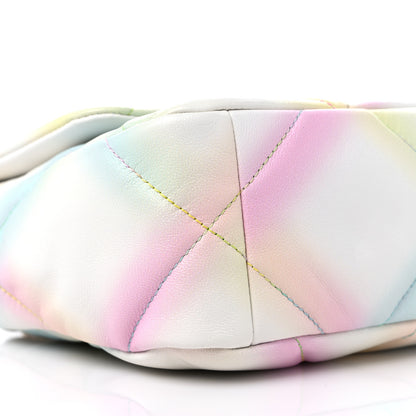 Chanel Printed Goatskin Quilted Medium Chanel 19 Flap White Multicolor 8 of 10