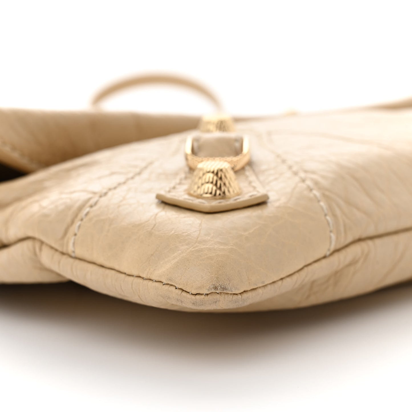 Agneau Giant 12 Gold Hardware Envelope Strap Clutch Pralaine