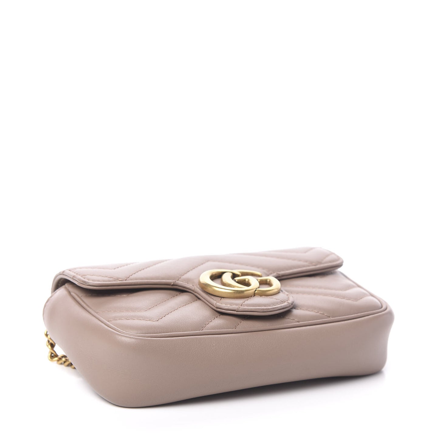 Calfskin Matelasse Super Mini GG Marmont Shoulder Bag Porcelain Rose