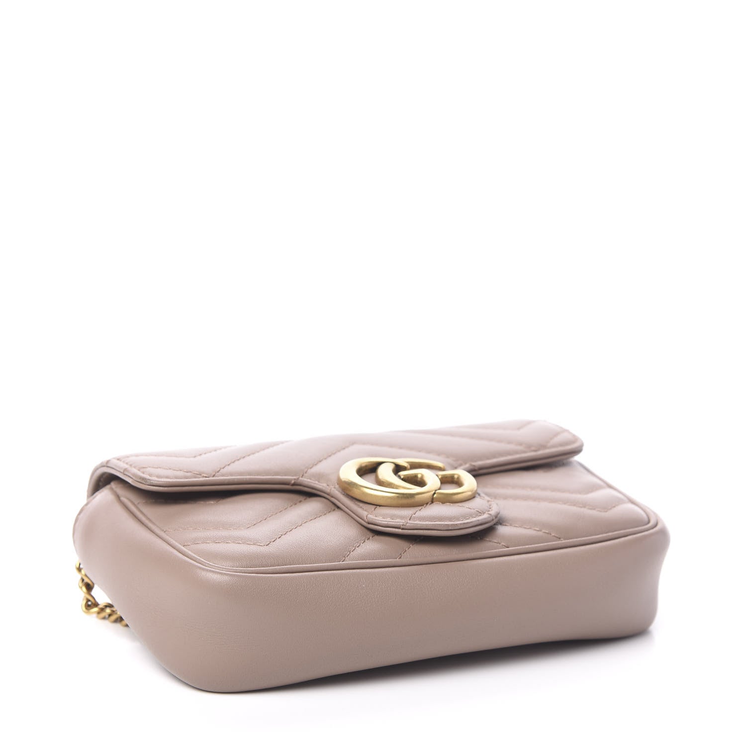Gucci Calfskin Matelasse Super Mini GG Marmont Shoulder Bag Porcelain Rose 3 of 9