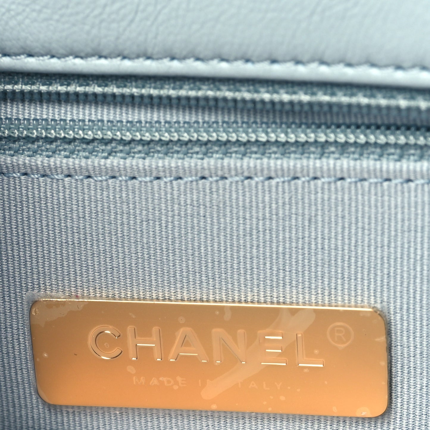 Lambskin Quilted Medium Chanel 19 Flap Light Blue