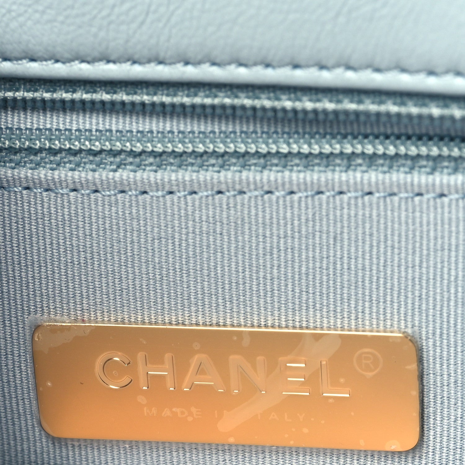 Chanel Lambskin Quilted Medium Chanel 19 Flap Light Blue 6 of 12