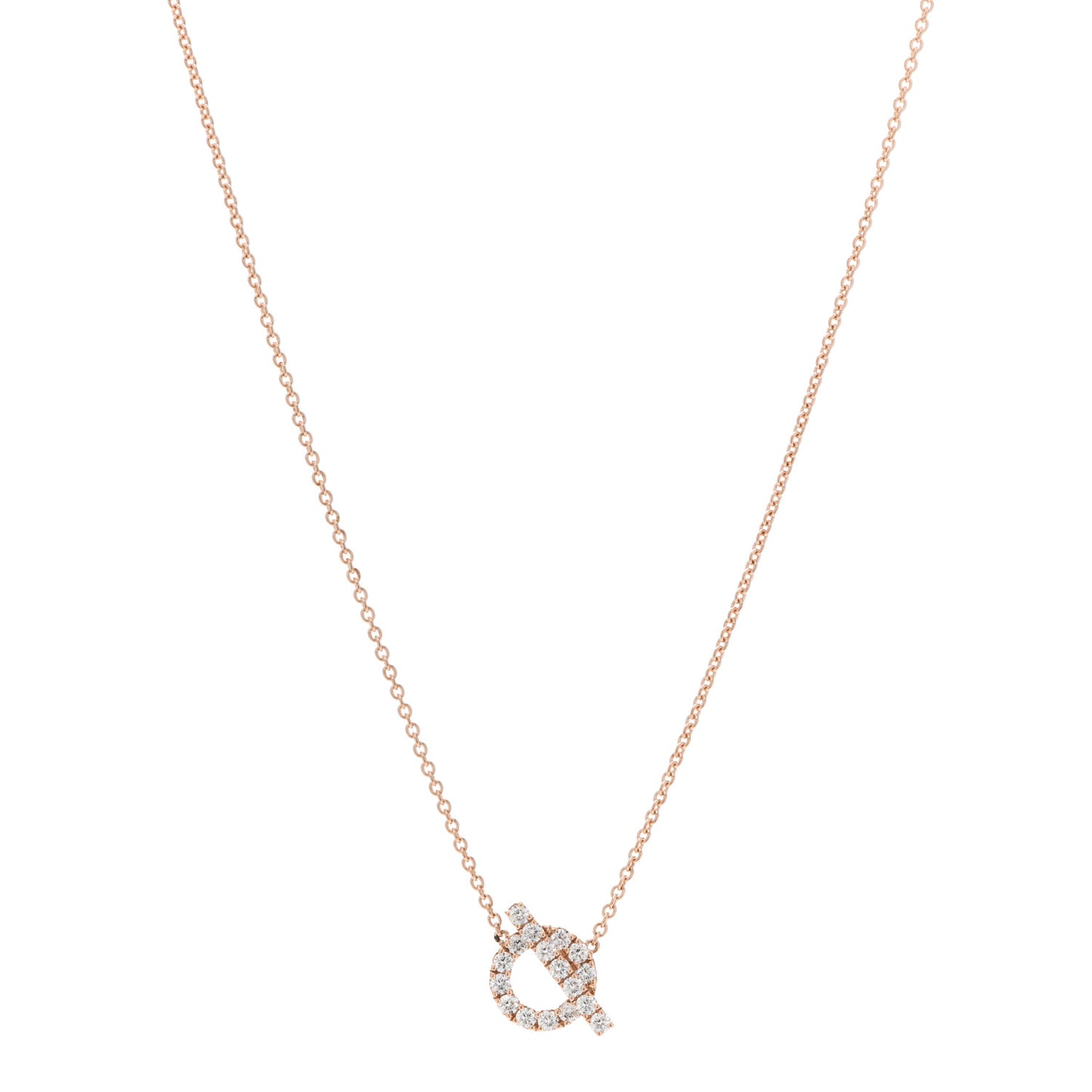 18K Rose Gold Diamond Finesse Pendant Necklace