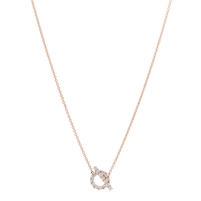 Hermes 18K Rose Gold Diamond Finesse Pendant Necklace 1 of 5