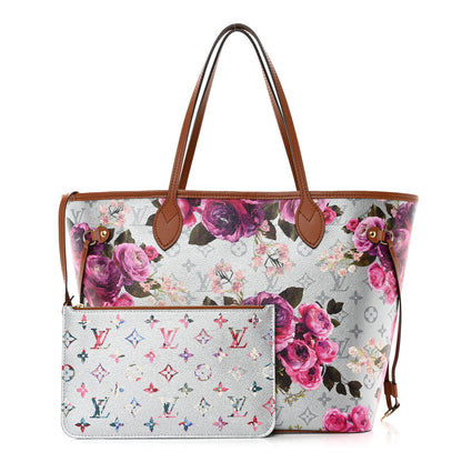 Louis Vuitton Metallic Monogram LV Garden Neverfull MM Silver 1 of 10