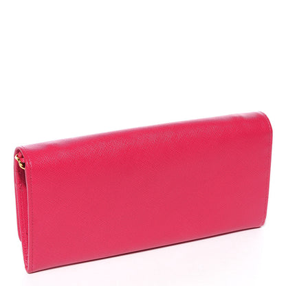 Prada Saffiano Metal Oro Chain Wallet Peonia 3 of 9