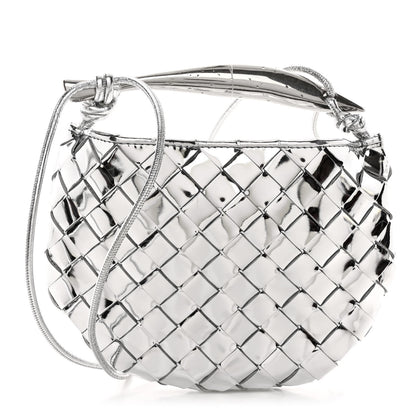 Bottega Veneta Mirror Laminated Nappa Intrecciato Mini Sardine Bag Silver 1 of 9