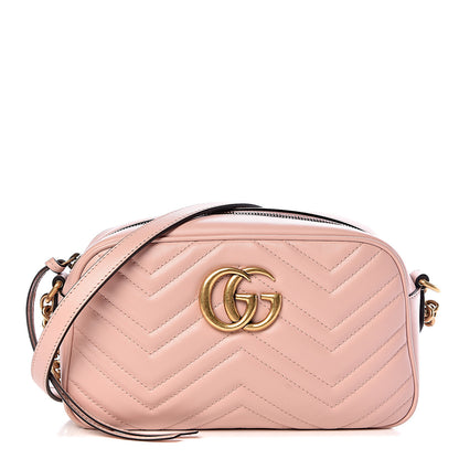 Gucci Calfskin Matelasse Small GG Marmont Chain Shoulder Bag Perfect Pink 1 of 10