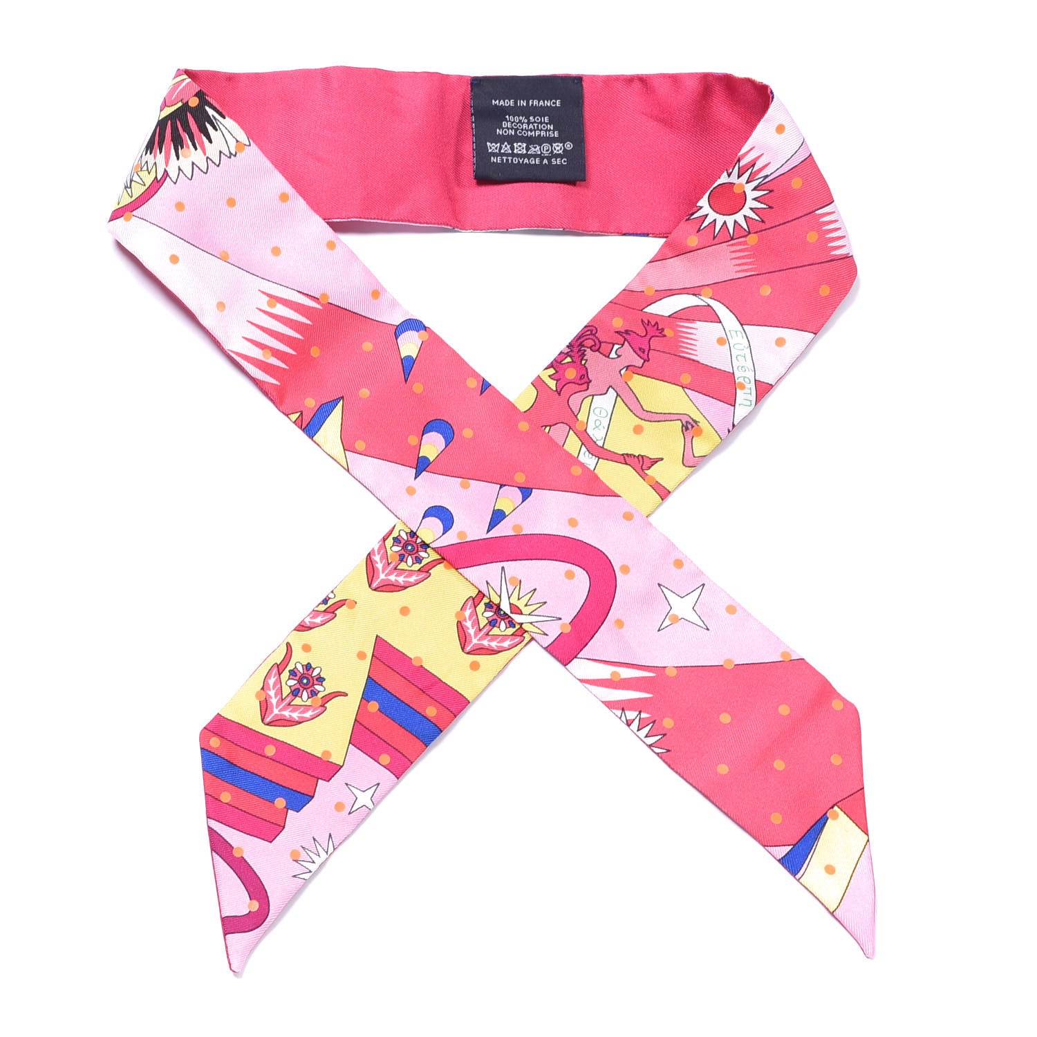 Hermes Silk Plumetis Twilly Rose 1 of 4