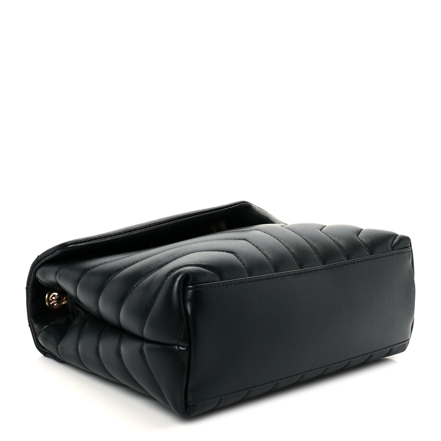 Calfskin Y Quilted Monogram Small Loulou Chain Satchel Black