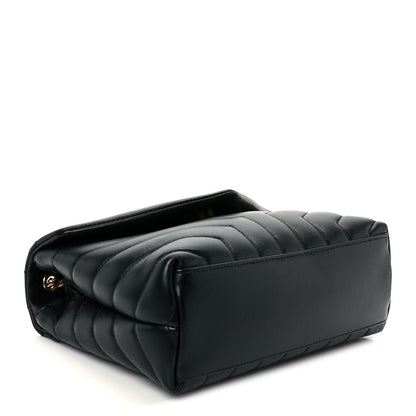 Saint Laurent Calfskin Y Quilted Monogram Small Loulou Chain Satchel Black 4 of 11