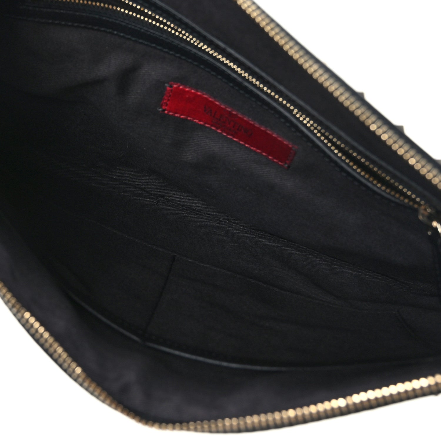 Valentino Garavani Vitello Large Rockstud Zip Wristlet Pouch Black 5 of 6