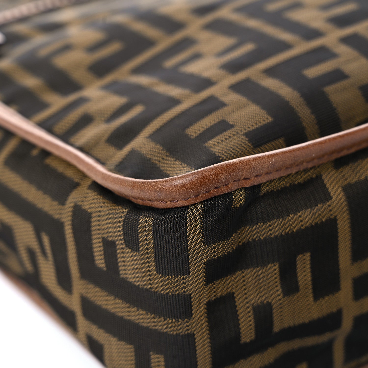 Fendi Zucca Vitello Patchwork Messenger Bag Tobacco Sabbia 7 of 17