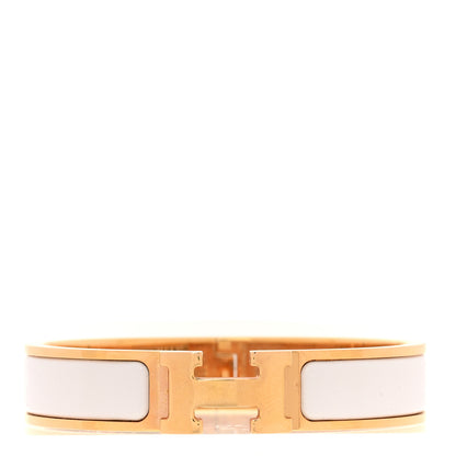 Hermes Enamel Narrow Clic Clac H Bracelet PM White 1 of 4
