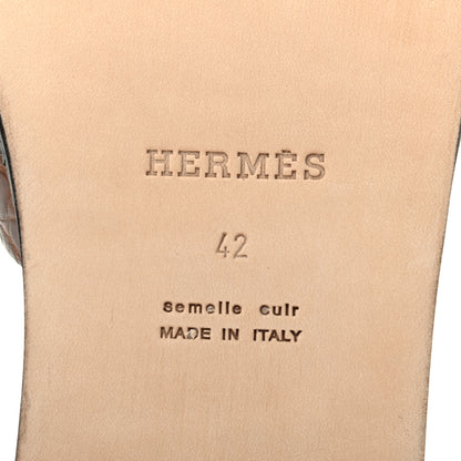 Hermes Matte Niloticus Crocodile Mens Izmir Sandals 42 Cacao 7 of 7