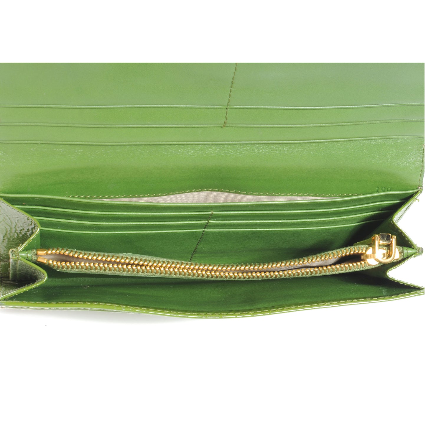 Vernice Continental Wallet Green