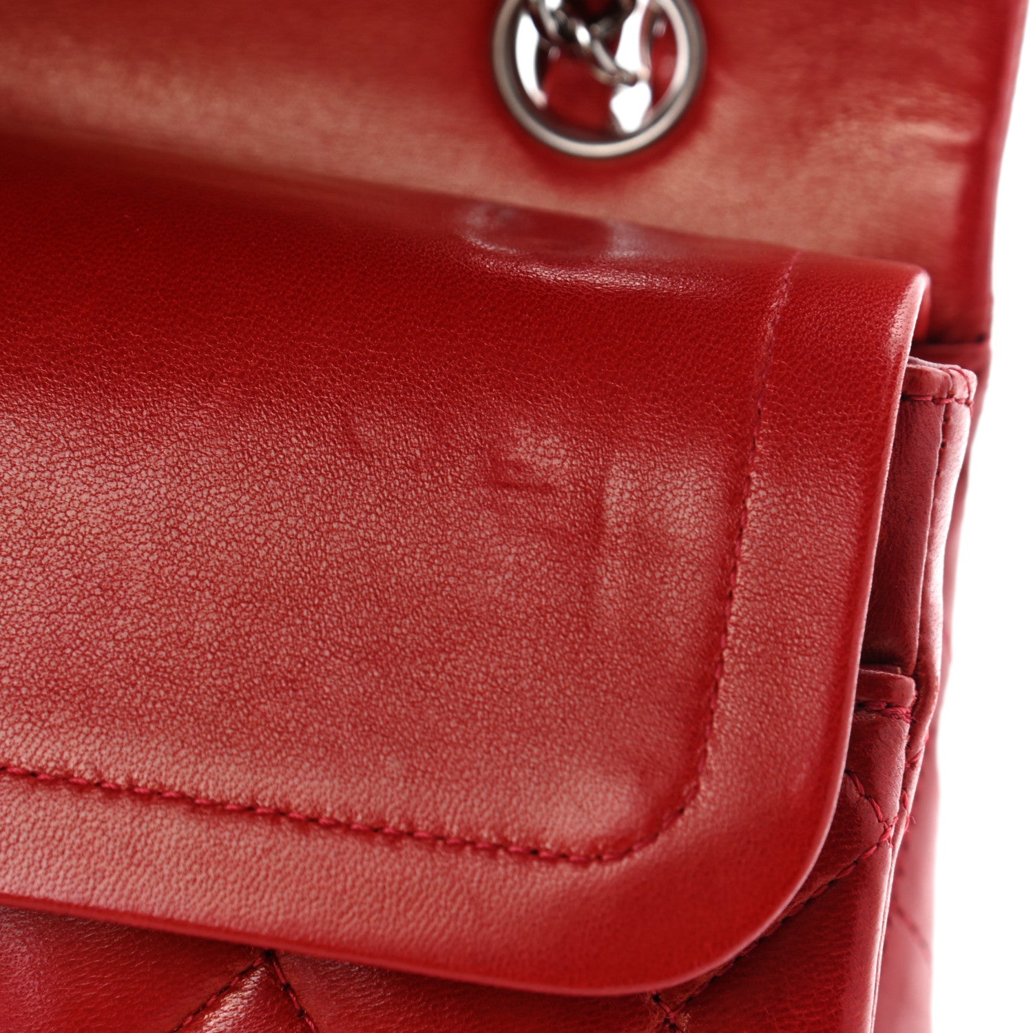 Chanel Lambskin Quilted Medium Double Flap Red 6 of 6