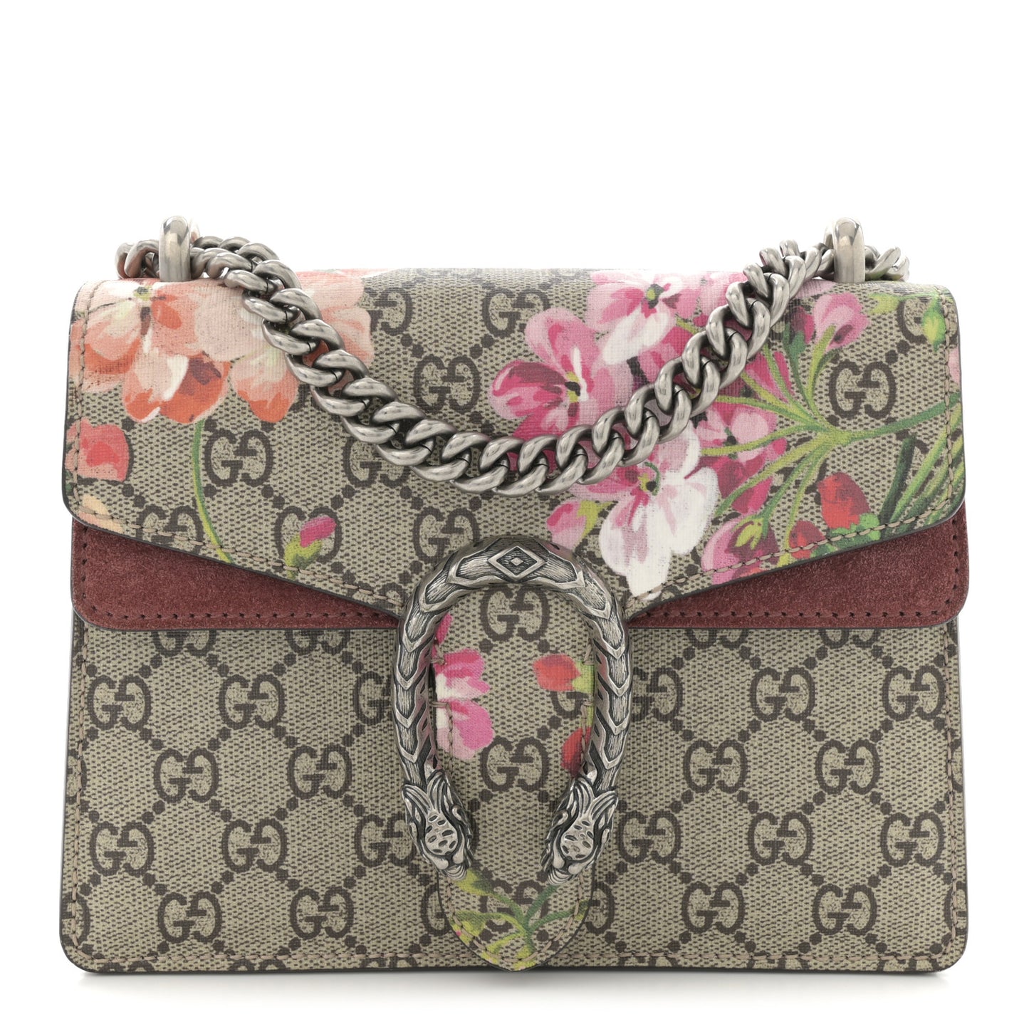 GG Supreme Monogram Blooms Mini Dionysus Shoulder Bag Beige Multicolor Dry Rose