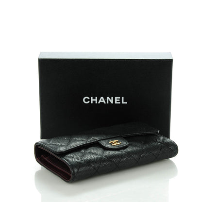 Chanel Caviar Quilted Large Flap Wallet Black 4 of 8