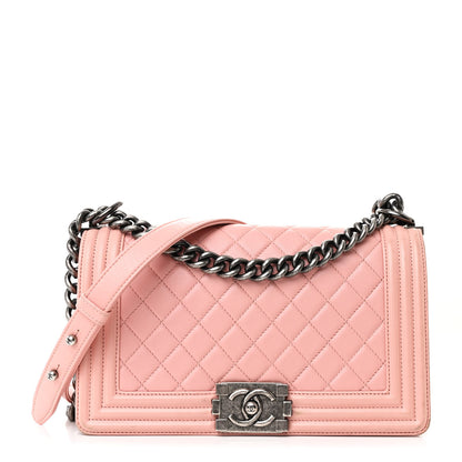Chanel Lambskin Quilted Medium Boy Flap Light Pink 1 of 14