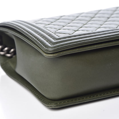 Chanel Calfskin Quilted Large Boy Flap Green 9 of 11