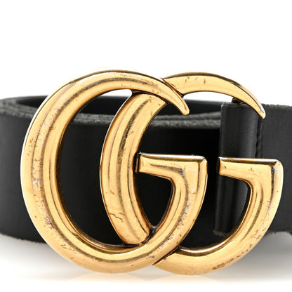 Gucci Faded Calfskin Double G 40mm Belt 85 34 Black 9 of 9