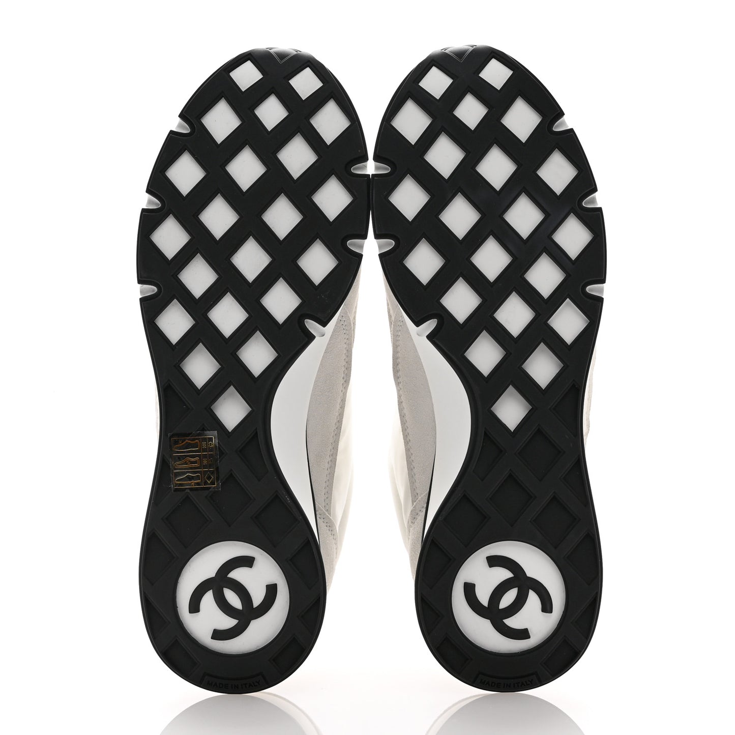 Nylon Suede Kidskin Calfskin Logo Sneakers 39 White Black