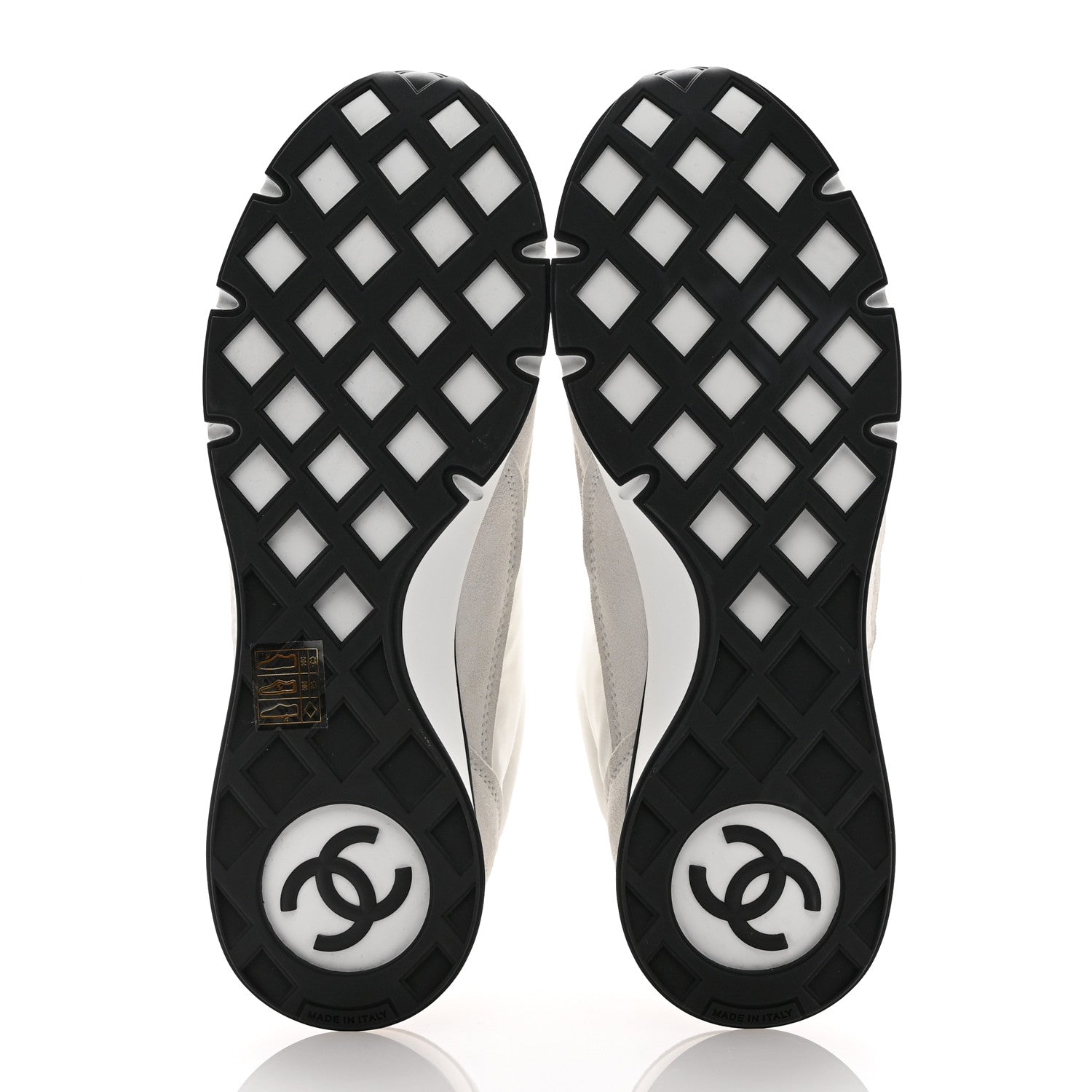 Chanel Nylon Suede Kidskin Calfskin Logo Sneakers 39 White Black 6 of 12
