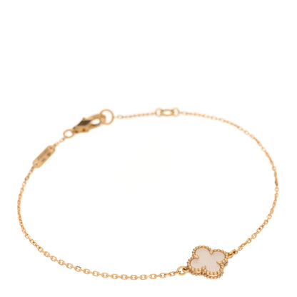 Van Cleef & Arpels 18K Yellow Gold Mother of Pearl Sweet Alhambra Bracelet 1 of 4