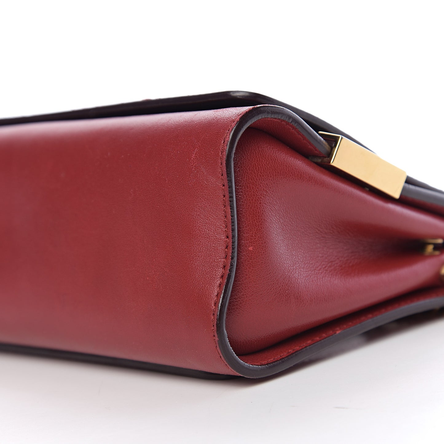 Lambskin Medium Elle Chain Clutch Red
