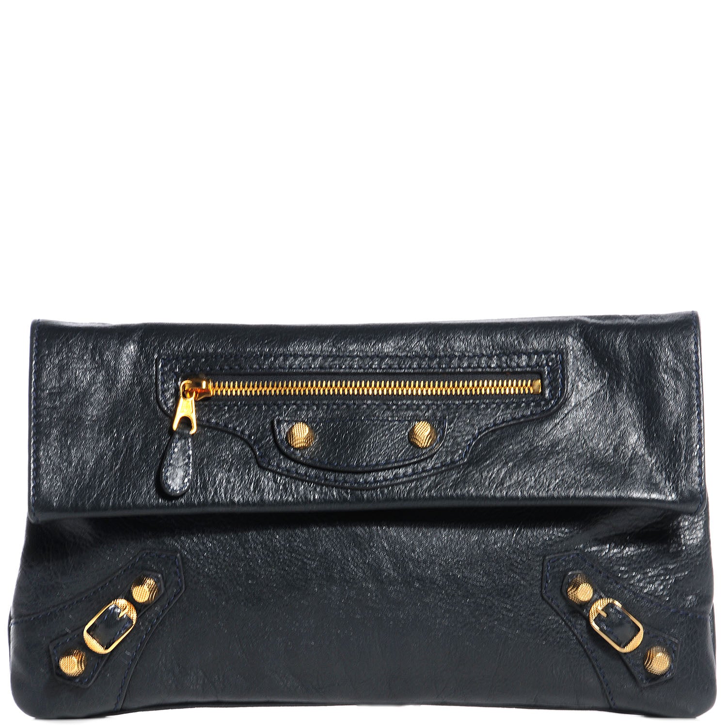 Balenciaga Agneau Giant 12 Gold Hardware Envelope Clutch Anthracite 1 of 13