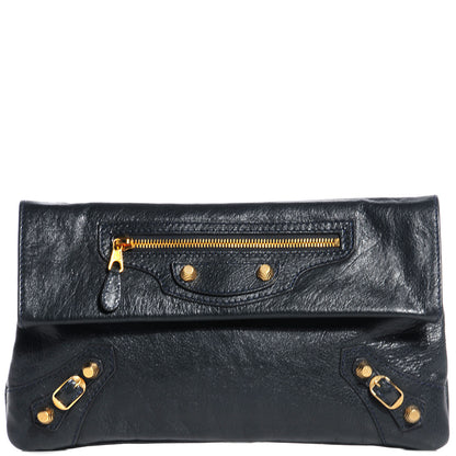 Balenciaga Agneau Giant 12 Gold Hardware Envelope Clutch Anthracite 1 of 13