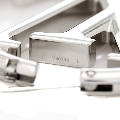 Louis Vuitton Palladium Louise Hoop Earrings Silver 3 of 4