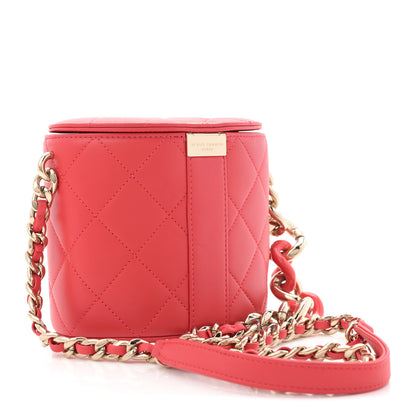 Chanel Lambskin Resin Elegant Chain Vanity Case Red 3 of 10