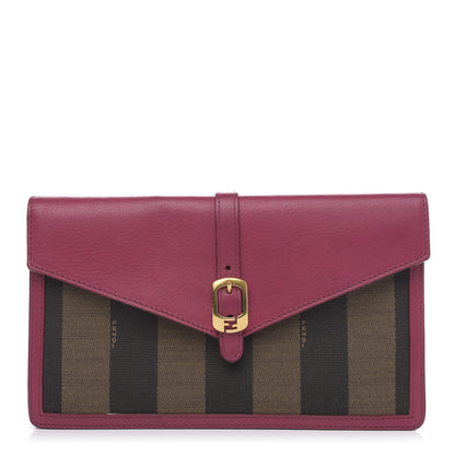Fendi Pequin Vitello Large Chameleon Envelope Clutch Tobacco Amarena 1 of 10