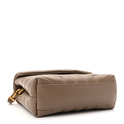 Saint Laurent Calfskin Y Quilted Monogram Toy Loulou Crossbody Bag Dark Beige 4 of 10