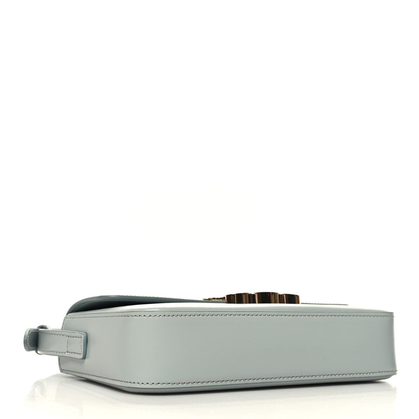 Shiny Calfskin Triomphe Shoulder Bag Soft Blue