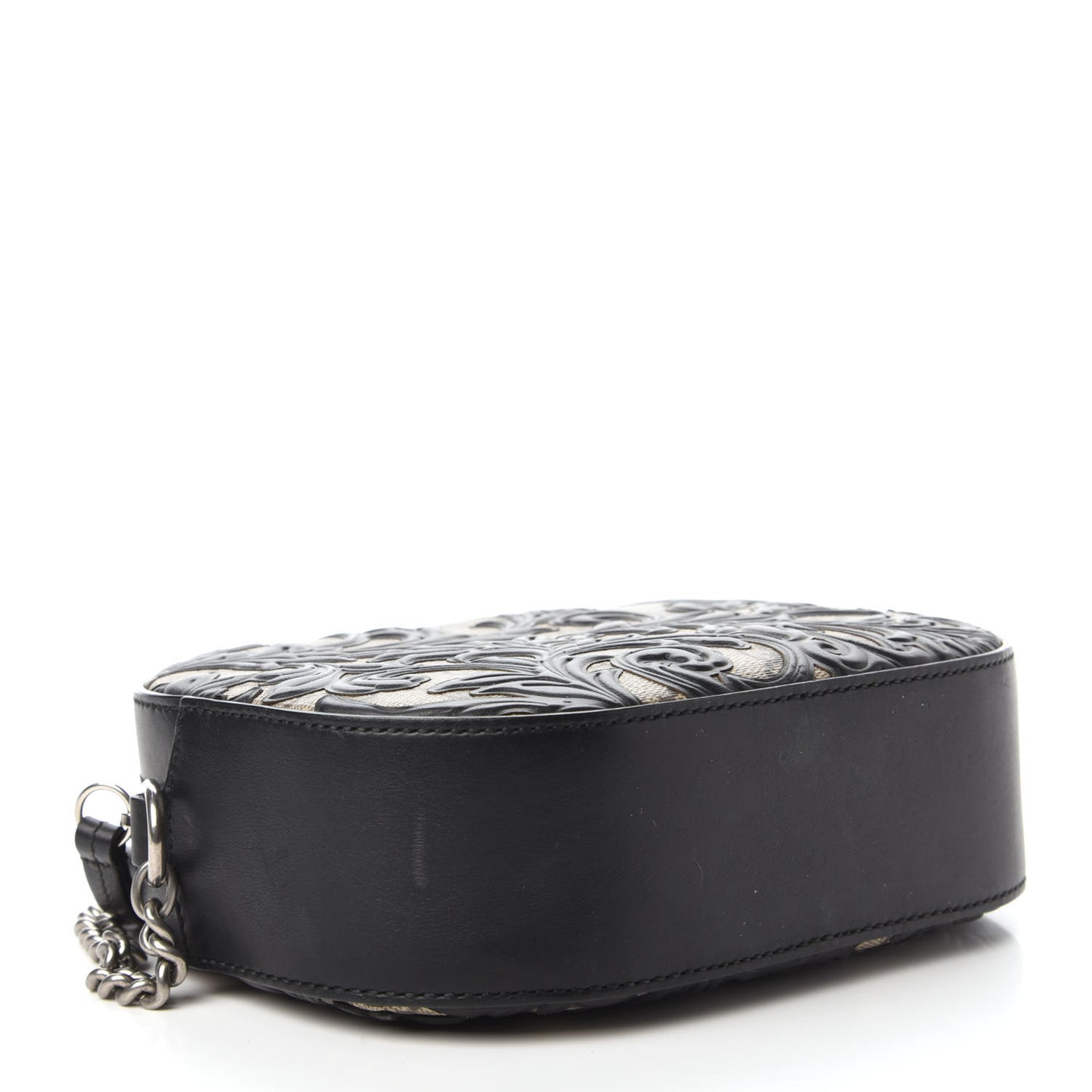 GG Supreme Monogram Arabesque Mini Chain Shoulder Bag Beige Black