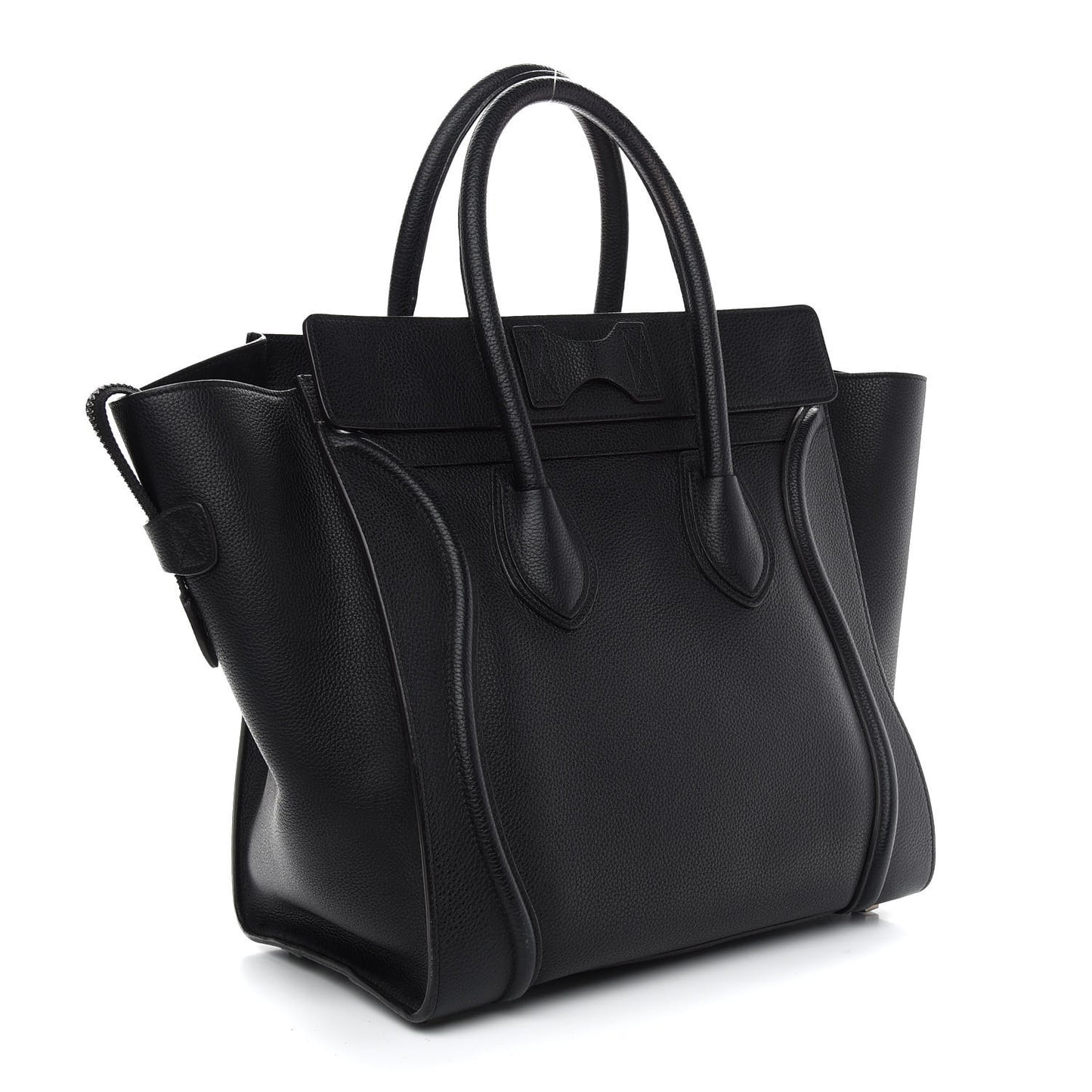 Drummed Calfskin Mini Luggage Black