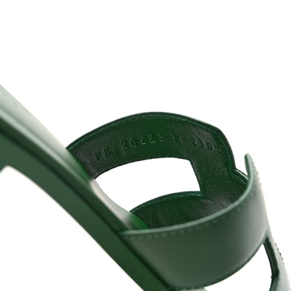 Hermes Calfskin Oran Sandals 35 Vert Electrique 8 of 11